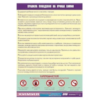 Таблица демонстрационная "Правила поведения на уроках химии" (винил 70х100) - «globural.ru» - Первоуральск