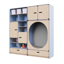 Детская стенка с местом для хранения и овальной зоной отдыха из коллекции «НЕГА» (цвет голубой) - «globural.ru» - Первоуральск