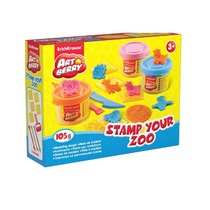 Пластилин на растительной основе Artberry/Stamp Your Zoo 3 бан./35 г со штампами - «globural.ru» - Первоуральск