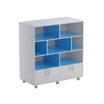 Шкаф-стеллаж (серый/синий) - «globural.ru» - Первоуральск