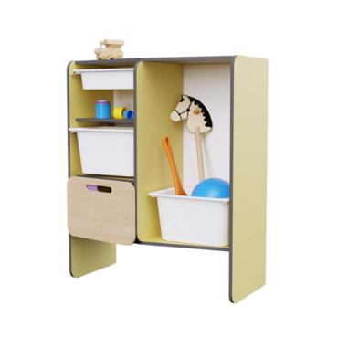 Шкаф для игрушек во входную группу из коллекции мебели «НЕГА» (цвет желтый) - «globural.ru» - Первоуральск