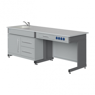 Стол демонстрационный (с раковиной, подводкой и отведением воды, сантехникой, электрическими розетками, автоматами аварийного отключения тока) - «globural.ru» - Первоуральск